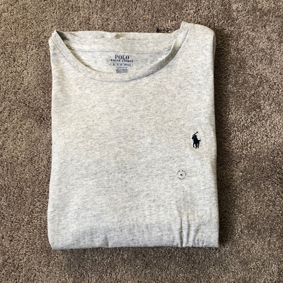 Polo Ralph Lauren L/S T-Shirt Mens Size XL Grey - Picture 1 of 5